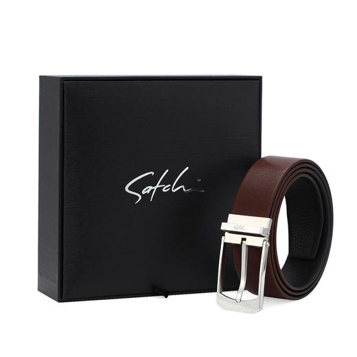 6942199083973125 沙驰satchi 男式腰带质感小牛皮商务针扣皮带休闲青年【节日礼物】 商品图1