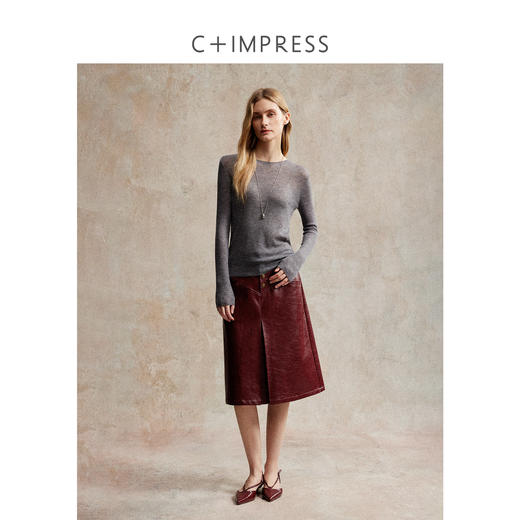 水溶羊毛珠片超细腻圆领轻薄针织打底衫MY2503043 商品图3