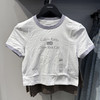 Calvin Klein Jeans/CK 女士夏季纯棉露脐短款休闲圆领短袖T恤 商品缩略图1