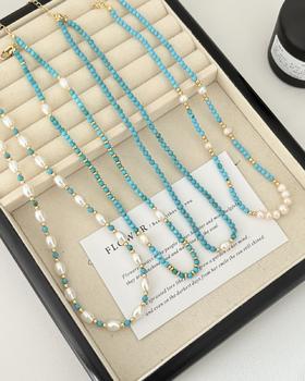 天然优化绿松石项链手链合集