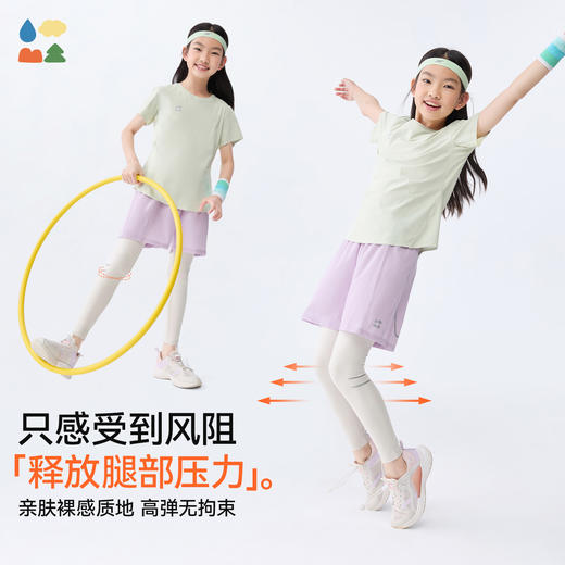 【假两件运动裤】森林棠25秋款儿童高弹力跑步打球运动短裤21052504 商品图2