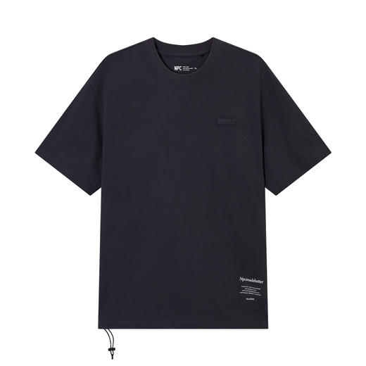 NPC潮牌胸前小织带100%棉短袖T恤男简约舒适字母印花NP55TE71 商品图5