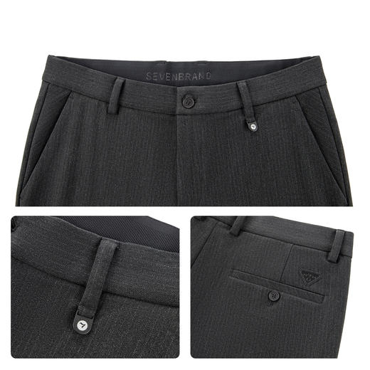 【抗皱易打理】柒牌休闲裤男士中腰直筒裤子秋季新款商务修身长裤129H73010 商品图3