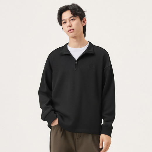 gxg.jeans男装 多色小标刺绣简约休闲宽松立领半开襟卫衣25秋热卖 商品图2