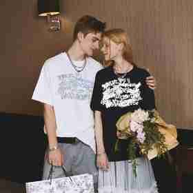 IDEVERRAY潮牌夜光手绘彩色T恤原创设计感涂鸦短袖圆领上衣情侣衫21MSL-TM657