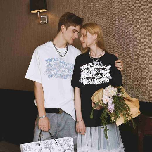 IDEVERRAY潮牌夜光手绘彩色T恤原创设计感涂鸦短袖圆领上衣情侣衫21MSL-TM657 商品图0