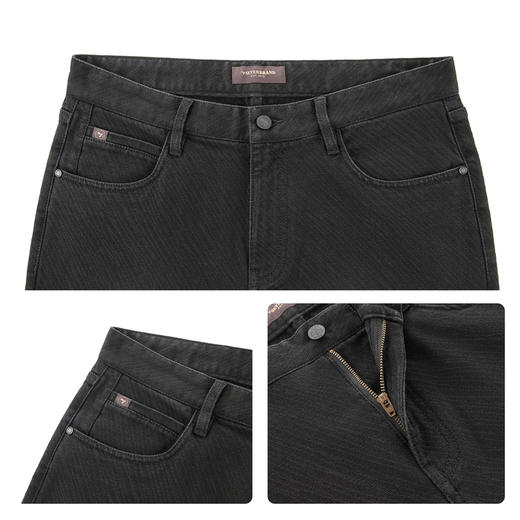 【提花牛仔】柒牌牛仔长裤秋季新款男士中青年休闲中腰直筒裤子129H71690 商品图3