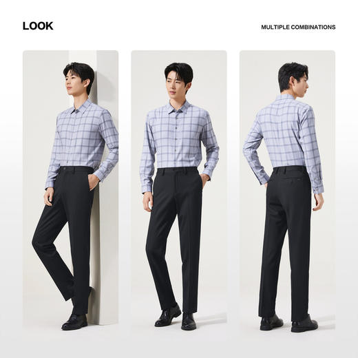 【针织弹力】柒牌西裤男士秋季新款长裤中年商务直筒裤子西装裤129H71770 商品图2