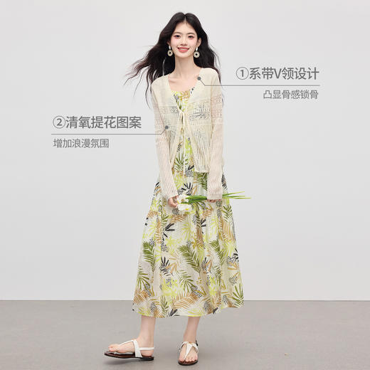 【08/06新品】熙世界莱赛尔钩花镂空针织衫长袖外搭薄款开衫上衣女2025夏秋新款 商品图1