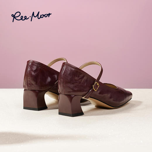 Reemoor 睿慕秋季新款复古风羊皮一字带玛丽珍R2V564 商品图6