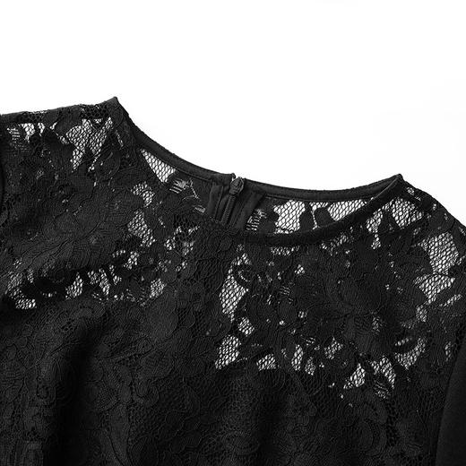 「高货wl」全新升级【铂金会员284/天猫379/差价95】(44650)洛诗琳新中式时髦拼接蕾丝连衣裙2025夏季压褶收腰显瘦裙 商品图2