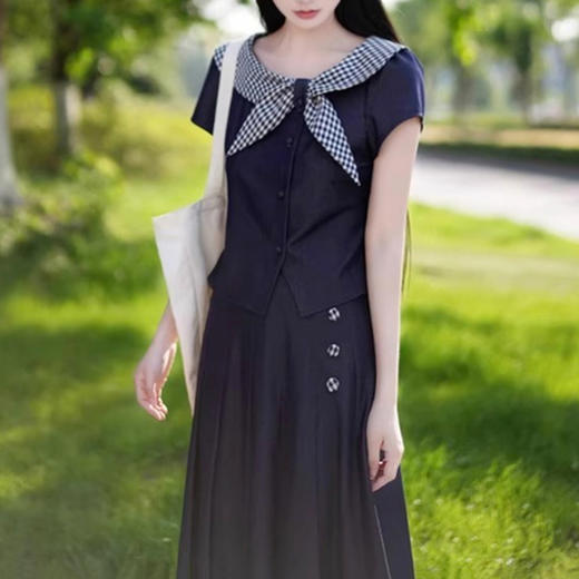 裁缝学苑AH44新款法式学院风短袖半身裙套装纸样女装样板 商品图5