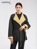【商城同款】阿菁娜韩系休闲围裹高领撞色双面桑蚕丝绵羊毛大衣F30D211095 商品缩略图1