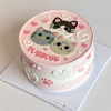 三只小猫小动物卡通手绘蛋糕-低糖处理无添加 商品缩略图1