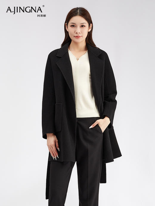 【商城同款】阿菁娜中长浴袍款双面羊毛大衣F30D211068 商品图1