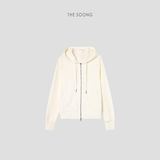 THESOONG|"灵感趋势"经典纯棉竹节纱重酵洗纹理连帽卫衣外套HBWY7346 商品图6