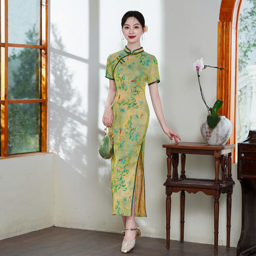 GX老上海复古中国风长款大码妈妈旗袍2025夏新款改良中式高级感旗袍 商品图2