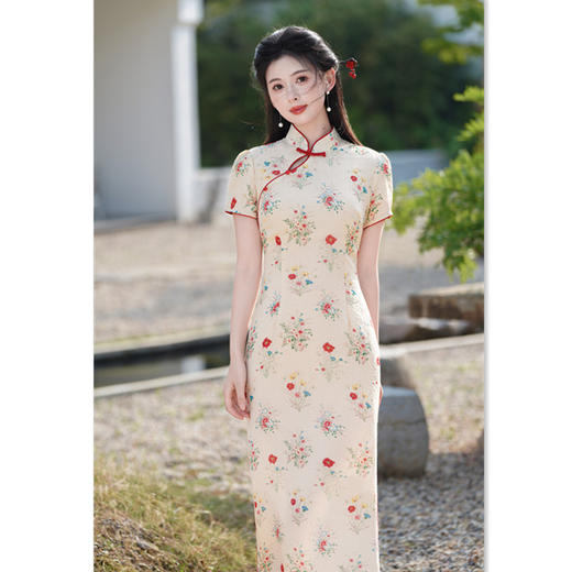 GX新中式旗袍女夏2025新款薄款改良年轻款国风女装旗袍连衣裙 商品图2