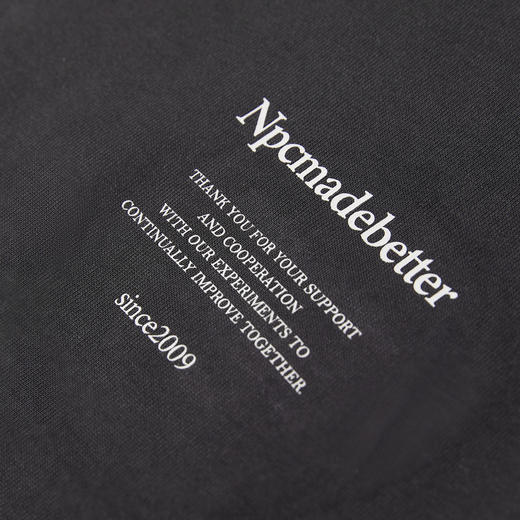 NPC潮牌胸前小织带100%棉短袖T恤男简约舒适字母印花NP55TE71 商品图3