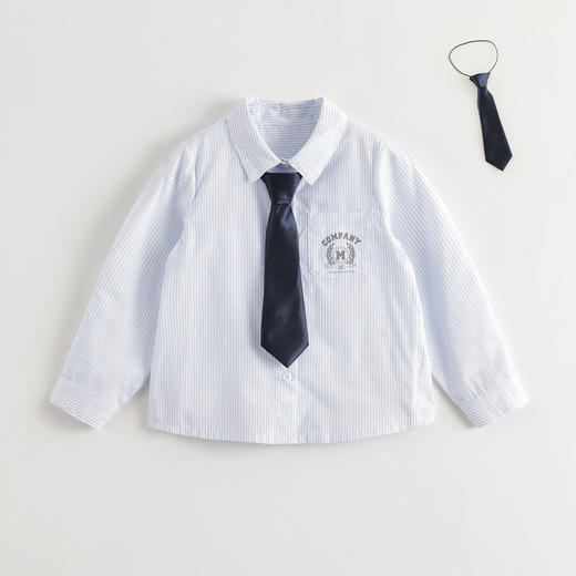 马克珍妮女童青春校园条纹衬衫2025年秋装新款551673 商品图2