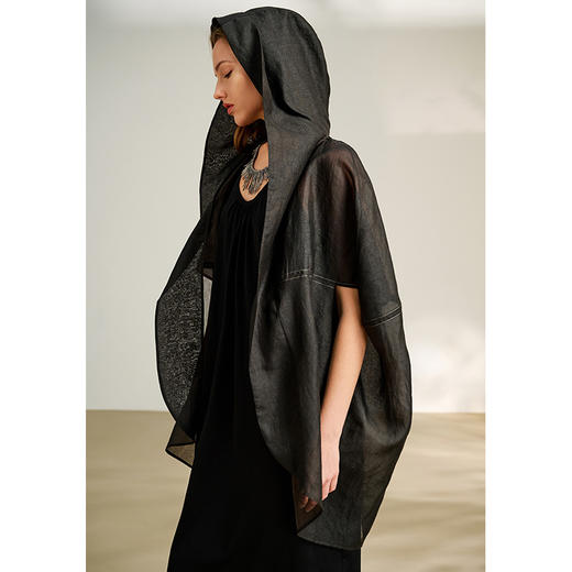 TANGYcollection天意2025秋季新品商场同款茛绸连帽女外套L251045 商品图3