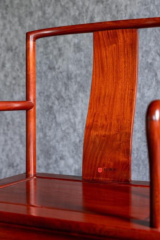 红桥红  家具严选  缅甸花梨（大果紫檀）【小茶椅 南官帽椅 单椅】小靠背南官帽椅 商品图3