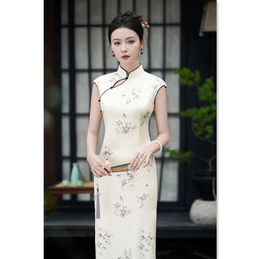 GX改良新中式年轻少女款长款旗袍2025夏季新款日常可穿旗袍裙 商品图3