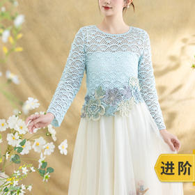 苏苏姐家虞美人蕾丝衣手工DIY钩针纯棉上衣毛线团自制材料包