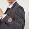 【婚礼季/复古条纹三件套西服】柒牌男装西服色纺花纱戗驳领商务绅士套装129C70090 商品缩略图2