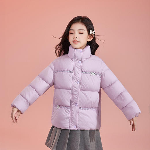 笛莎Deesha 童装女童羽绒服2025冬新款女童甜美花边羽绒服 商品图2