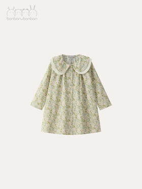 经典双领碎花连衣裙