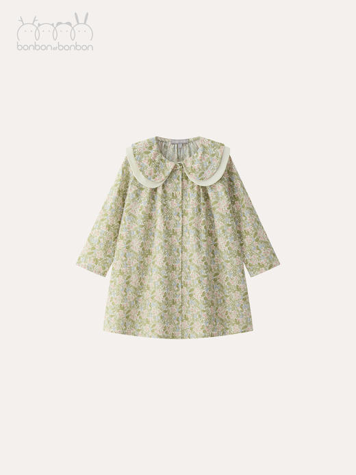 经典双领碎花连衣裙 商品图0