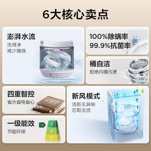 【TCL洗衣机】TCL 10公斤V2R大容量洗脱一体波轮洗衣机 B100V2R 商品图1