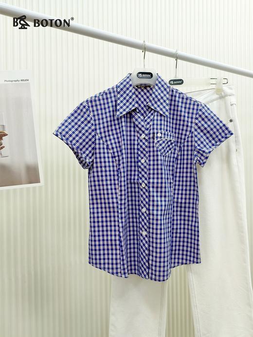 【第2件半价！尾货清仓不退换】波顿女士格仔短袖衬衫LS363 商品图1