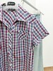 【第2件半价！尾货清仓不退换】波顿女士全棉修身红蓝格短袖衬衫休闲百搭LS376 商品缩略图2