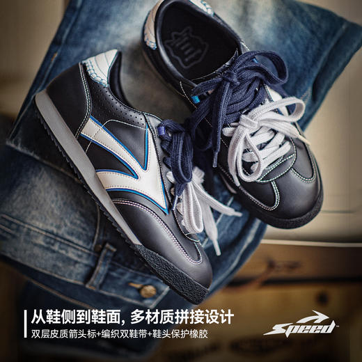 马登双鞋带蓝色德训鞋夏季男新款百搭软底平底运动休闲复古阿甘鞋 商品图2