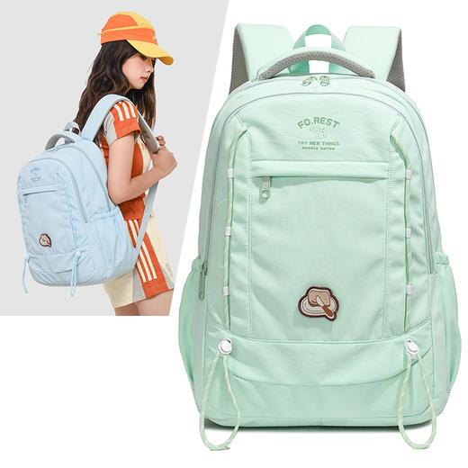 积分兑换【简约韩系撞色新款书包】轻便旅行休闲双肩包 高颜值耐脏大容量双肩包-QB#异业福利 商品图3