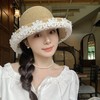 法式优雅拉菲草帽！2025女款夏季度假沙滩帽蕾丝花边渔夫帽遮阳盆帽子！ 商品缩略图2