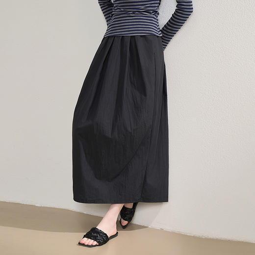 【限时秒杀】西遇文艺风肌理棉立体捏褶花苞半身裙女秋季遮肉显瘦中长裙V2551114 商品图2