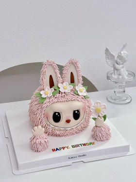 labubu 粉色mokoko女生蛋糕