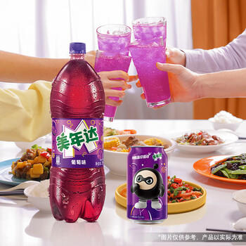 百事可乐美年达 Mirinda 葡萄味汽水碳酸饮料330ml*24听 新老包装随机 商品图5