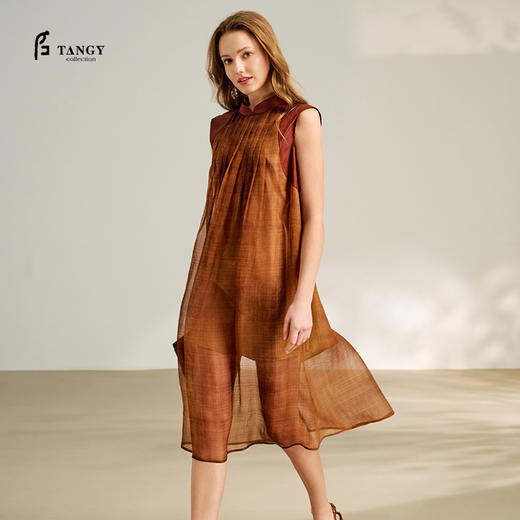 2025天意精品夏季新品中国风女士无袖连衣裙L252803 商品图3