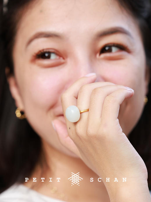 PETIT SCHAN小闪 JEW#026 No regrets 落子不悔 天元系列18K金和田玉戒指 商品图0