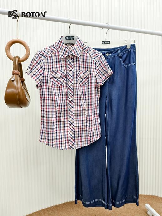 【第2件半价！尾货清仓不退换】波顿女士格仔短袖全棉衬衫LS387 商品图4