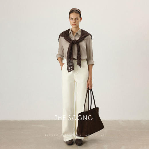 THESOONG|"原纱妙感"天丝羊毛软糯肌理柔感翻领衬衣外套HWWT7576 商品图1