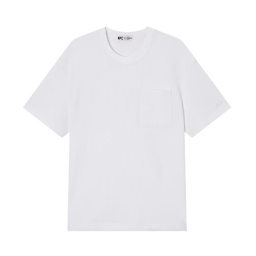 NPC潮牌小字母刺绣华夫格口袋短袖T恤男挺括抽绳可调节NP55TE68 商品图5