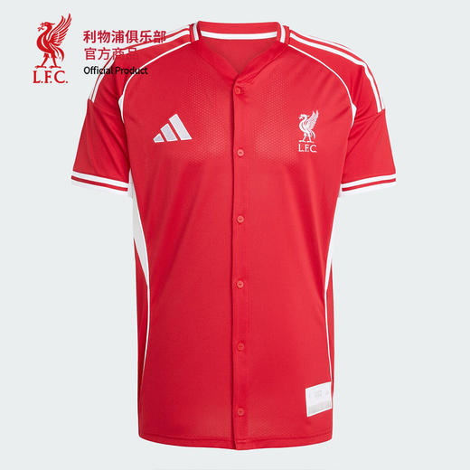 【官网同款】利物浦俱乐部 | 休闲文化棒球球衣红色短袖开衫 商品图1