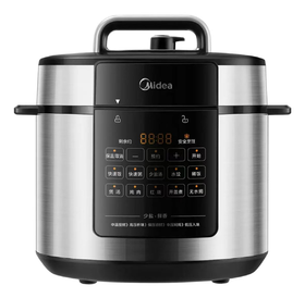 美的（Midea）电压力锅6L零涂层精钢厚釜双胆智能预约煮饭煲汤炖肉多功能高压锅MY-E6915G【ZMD安心系列】