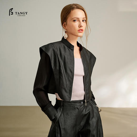 TANGYcollection2025天意精品夏季新品中国风莨绸时尚外套L252027 商品图0