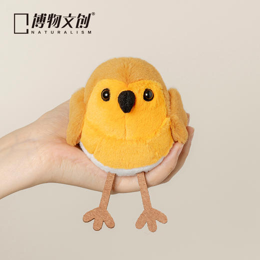 博物文创 啾儿系列第三弹 欧亚鸲 知更鸟 可发声小鸟球啾啾呆萌可爱节日礼物书包挂件 商品图4